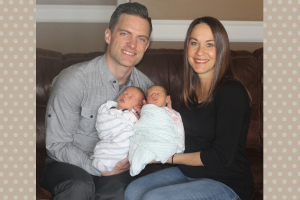 Casey and Doni Rivers with newborn twins
