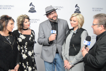 The Isaacs with Rick Francis at the Nashville Grammy nominees red carpet